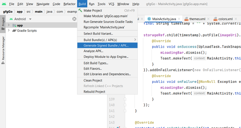 How to Generate Signed AAB File in Android Studio? - GeeksforGeeks