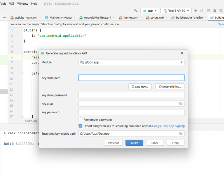 How to Generate Signed AAB File in Android Studio? - GeeksforGeeks