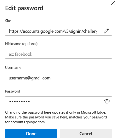 How to View, Edit and Delete Passwords in Microsoft Edge - step 4.2