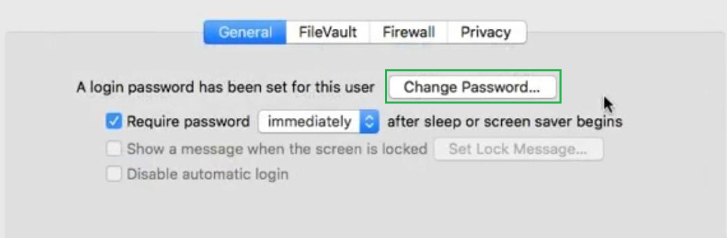 How to change a MacBook password - step 3