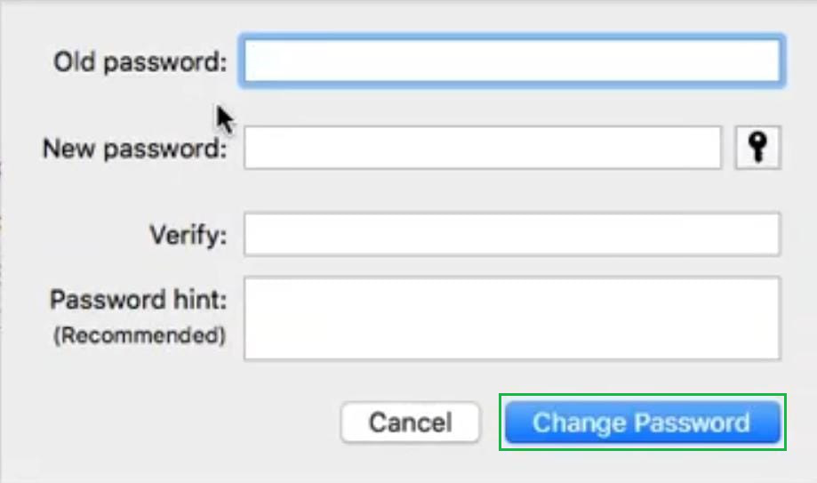 How to change a MacBook password - step 4