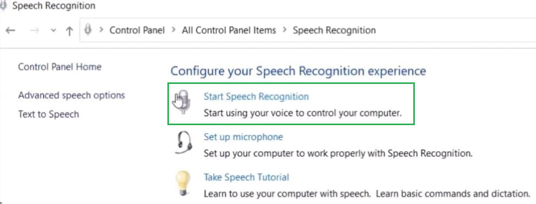 speech to text word windows 10