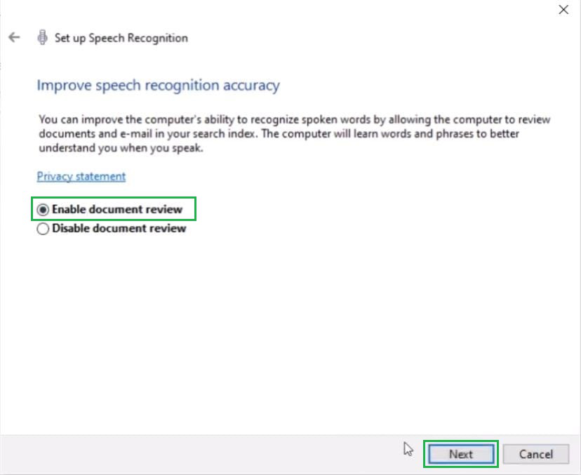 speech to text word windows 10