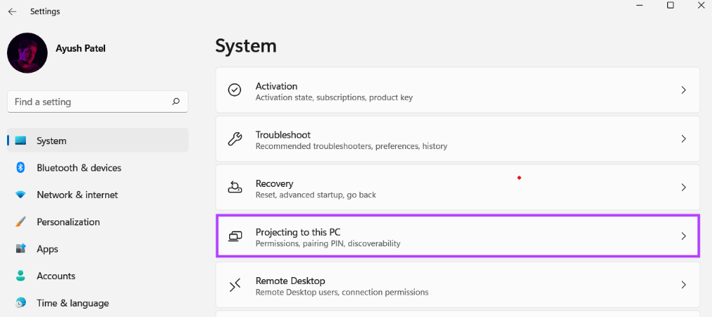 How to Screencast Windows 11 With Mobile configure windows 11 -- step 1