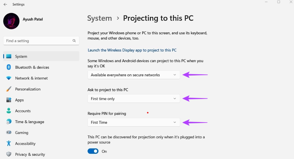 How to Screencast Windows 11 With Mobile configure windows 11 -- step 2