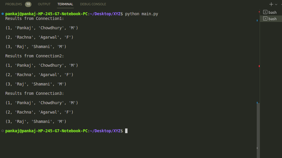 Connection Pooling Using Psycopg2