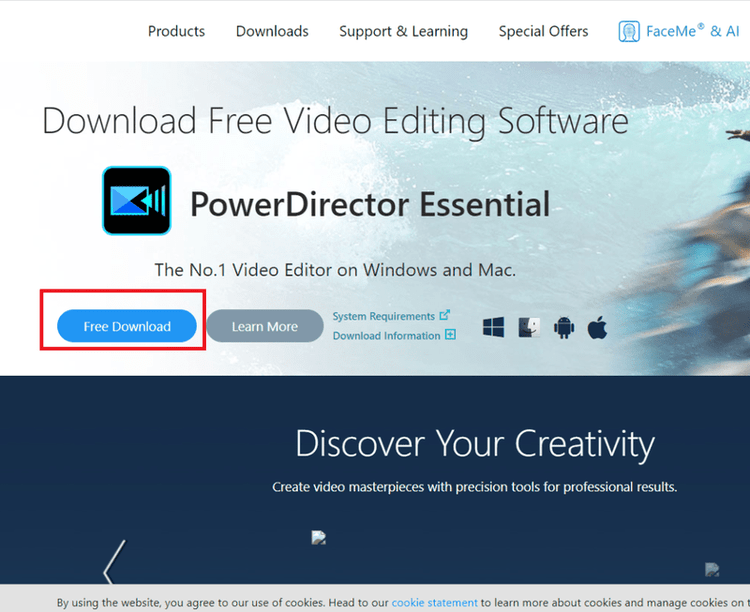 Download and Install PowerDirector Video Editor on Windows - step 1