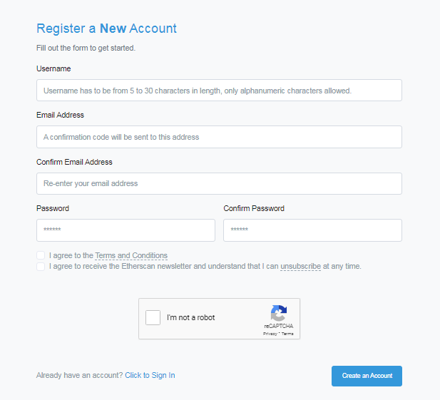 etherscan new account