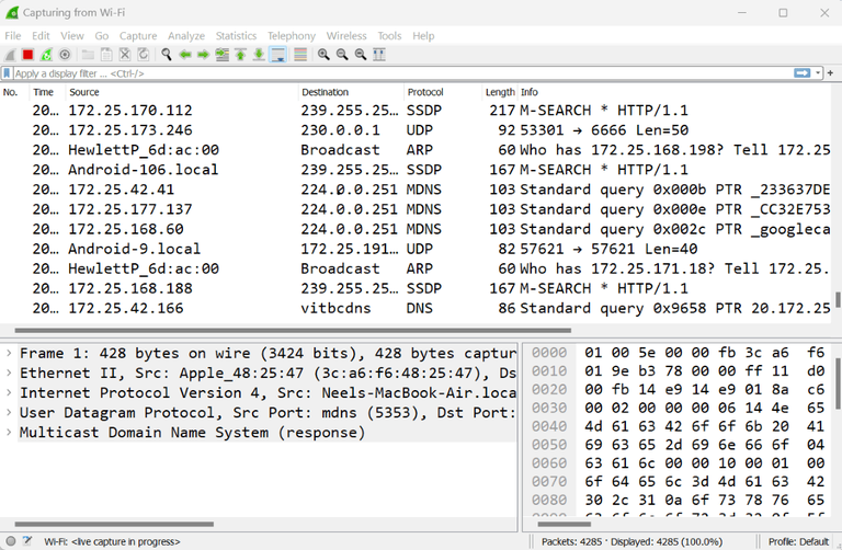 Functions of The Statusbar in Wireshark - GeeksforGeeks