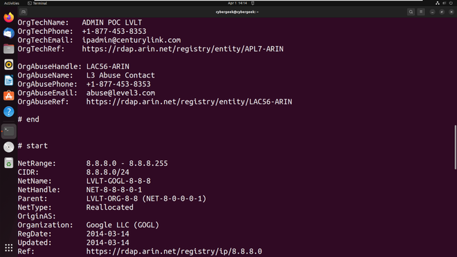 How to use the whois command on Ubuntu Linux - GeeksforGeeks