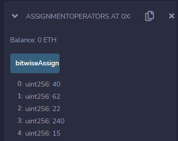 Bitwise Assignment Operator