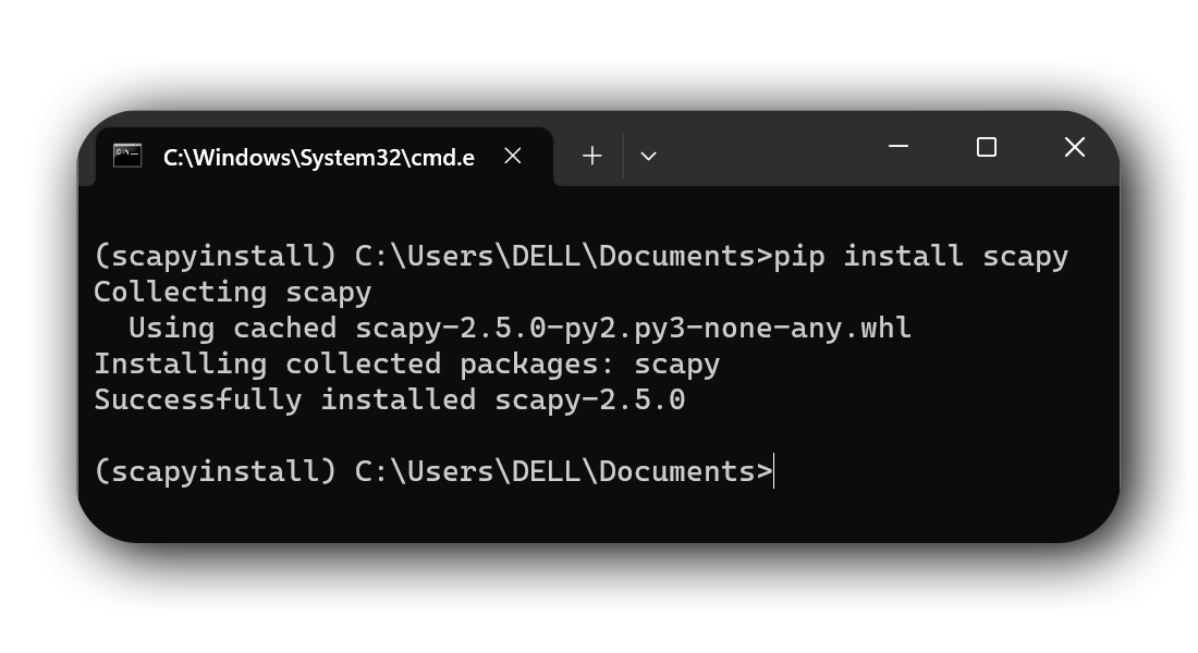 Installing scapy