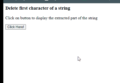 Delete First Character Of A String In Javascript - Geeksforgeeks