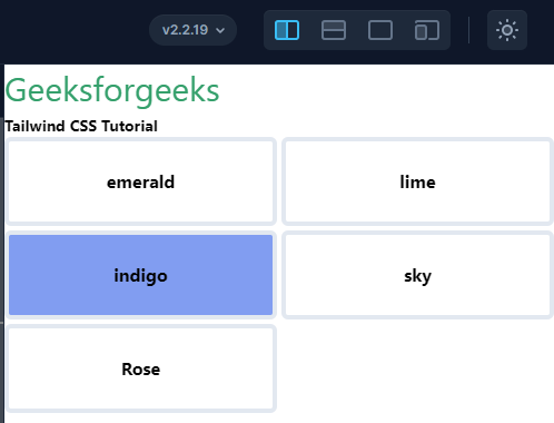 Default colors given in tailwind documentation are not working