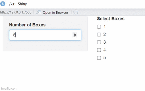 Dynamic checkboxGroupInput based on user input