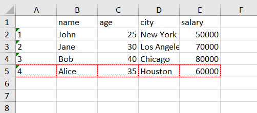 Adding a border to a single row