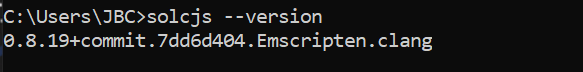 solcjs --version 