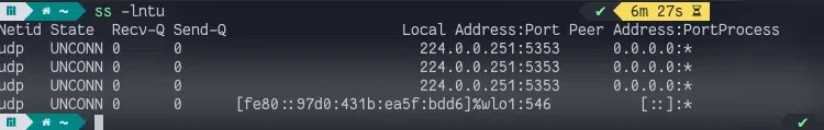 ss -lntu