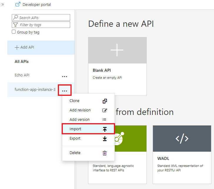 Import APIs