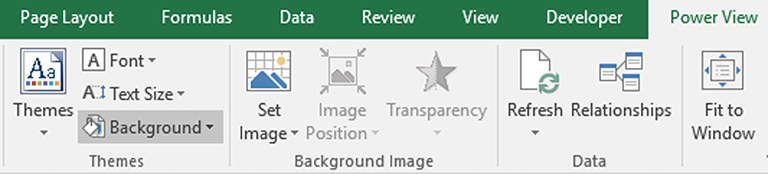 background option in power view