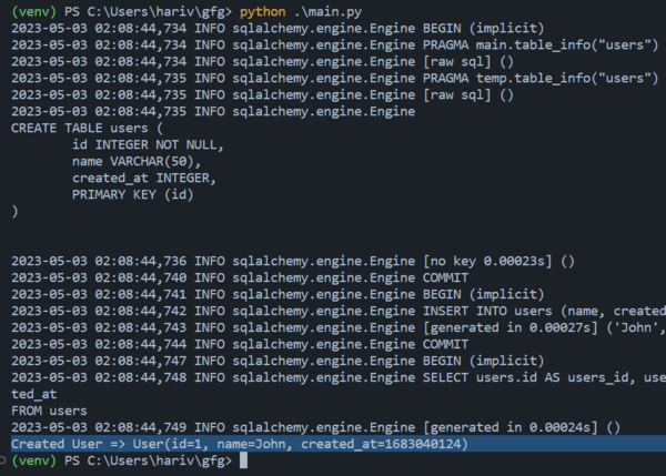 Output of all the users in unix_timestamp database