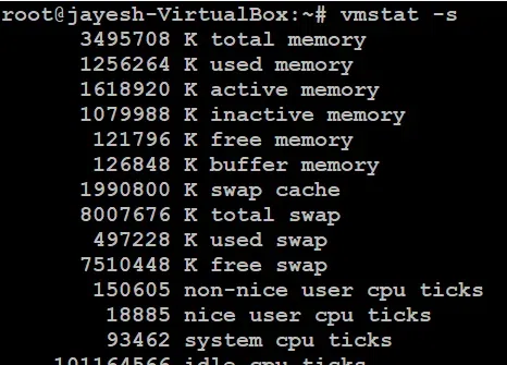 vmstat -s