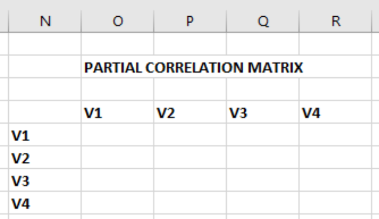 making a new table, to calculate partial correlation matrix 