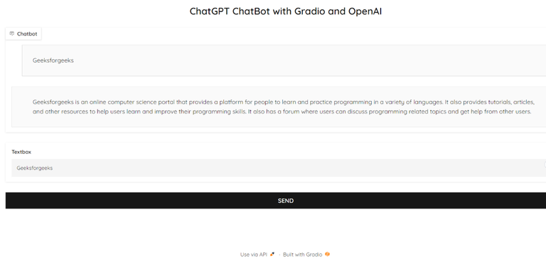 Create a ChatBot with OpenAI and Gradio in Python - GeeksforGeeks