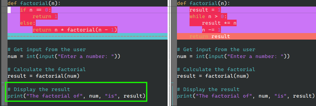 How to expand/collapse a diff sections in Vimdiff in Linux