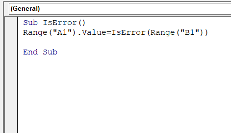 IsError() function