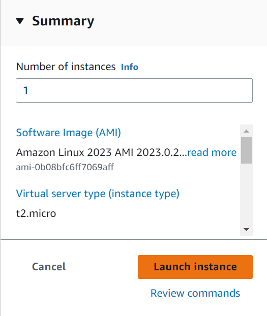 launch instance 