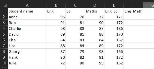 Sum of Adjacent Columns using Openpyxl