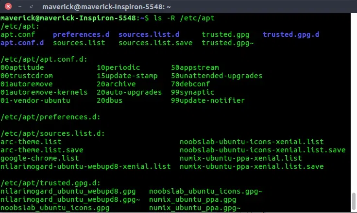 ls -R /etc/apt 