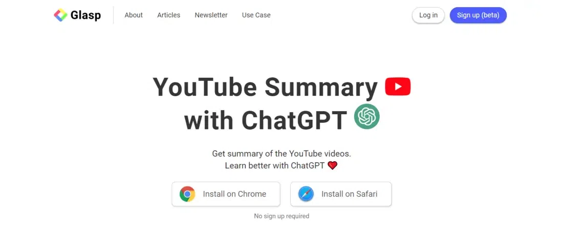 Glasp's YouTube Summarization Chrome Extension