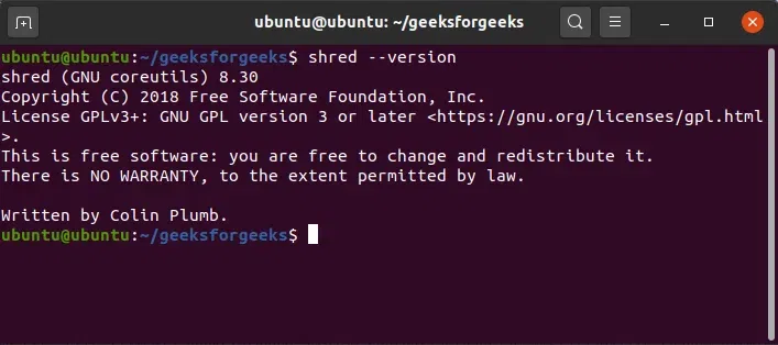 To-get-basic-details-and-version-of-shred-command