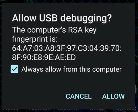 Allowing USB Debugging