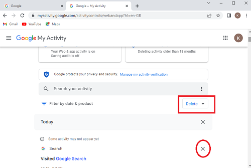 Delete Google Web Activity from Google Account.5