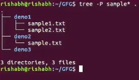 tree -P sample* . 