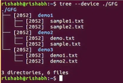 tree --device ./GFG 