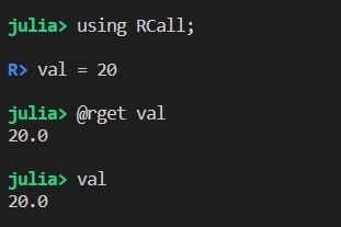 Using R Variable in Julia - @rget Method