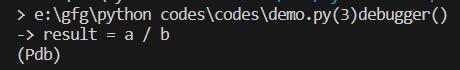 Debugging with pdb module in Python
