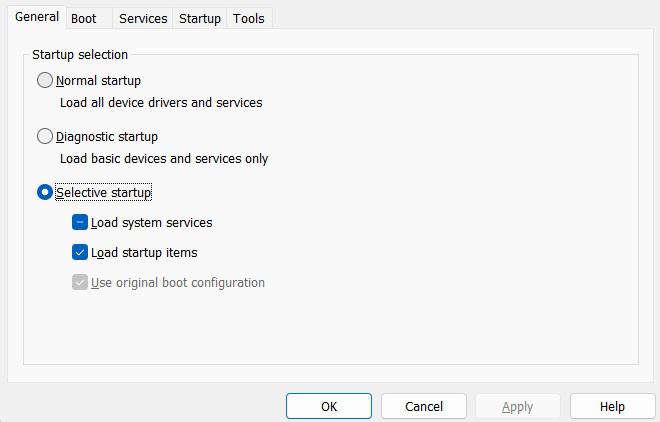 Fix the Default Gateway Not Available Error - clean boot configuration.6