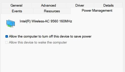 Fix the Default Gateway Not Available Error - change power management.3