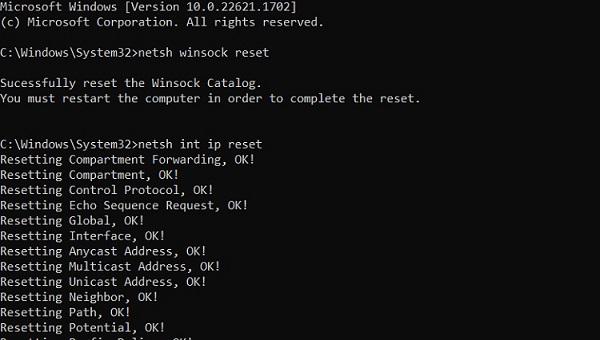 Fix the Default Gateway Not Available Error - reset TCP/IP stack