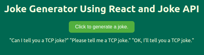 Random Joke using React app through API