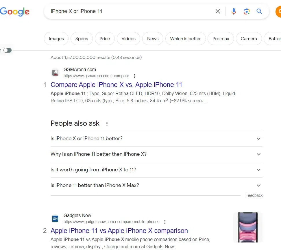 Google to find which is better - Comparison