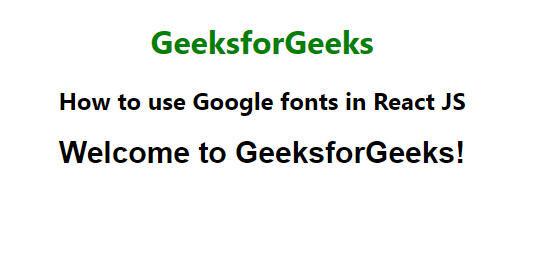 google fonts added to react