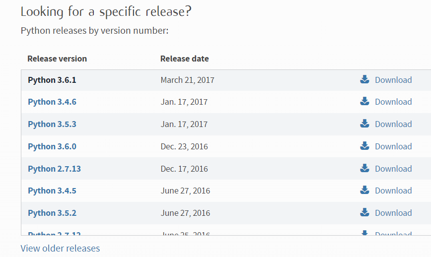 Download and Install Python Old Version