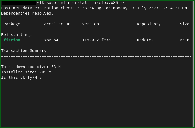 An image showing dnf reinstall command-GFG