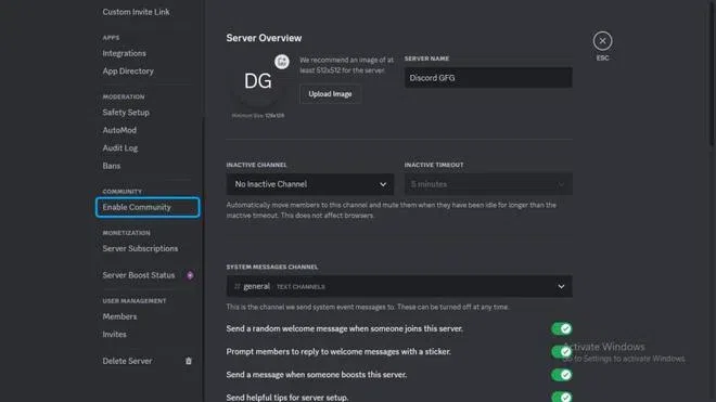 How to Make a Discord Server Public - GeeksforGeeks